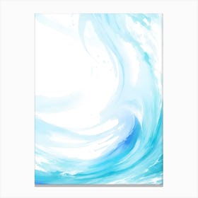 Blue Ocean Wave Watercolor Vertical Composition 8 Canvas Print