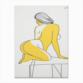 Yellow Nude Canvas Print