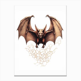 Big Brown Bat Vintage Illustration 3 Canvas Print