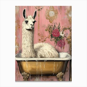 Llama's Bath Time Canvas Print