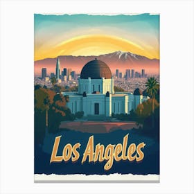 Aihrgdesign A Retro Travel Poster For Los Angeles Featuring T B831b45a D0d2 4a58 Ab23 7fc03818b63a 3 Canvas Print