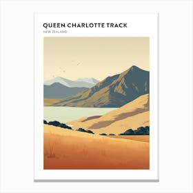 Queen Charlotte Track New Zealand 3 Hiking Trail Landscape Poster Canvas Print