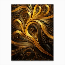 Abstract Gold Swirls Canvas Print