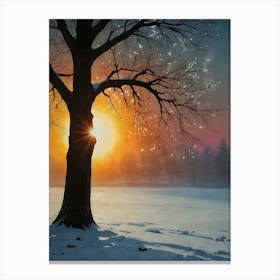 Winter Sunset Canvas Print