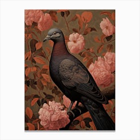 Dark And Moody Botanical Pigeon 4 Canvas Print