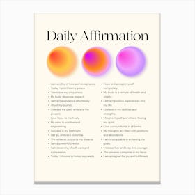 Daily Affirmation Canvas Print
