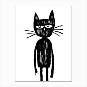 Ink Cat Line Drawing 1 Canvas Print