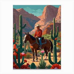 Cowboy In The Desert 9 Canvas Print