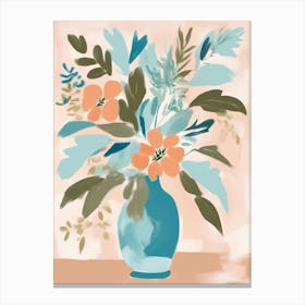 Flowers In A Vase peach color Canvas Print