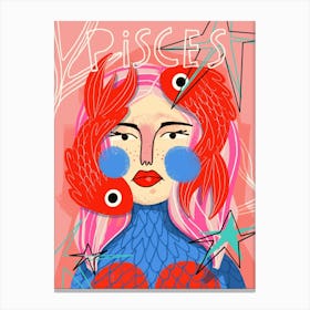 Pisces Zodiac Canvas Print