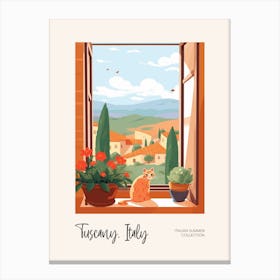 Tuscany Cat On A Window 4 Italian Summer Collection Canvas Print
