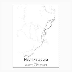 Nachikatsuura,Japan Minimalist Map Canvas Print