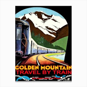 Golden Mountains, Switzerland Canvas Print