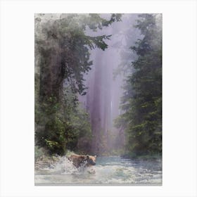 Fording The Stream Canvas Print
