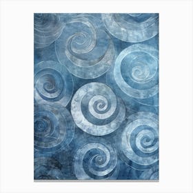 Spirals In Blue Canvas Print