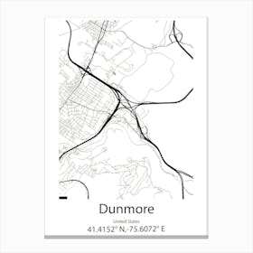 Dunmore,United States Minimalist Map Canvas Print