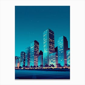 Cityscape At Night Canvas Print