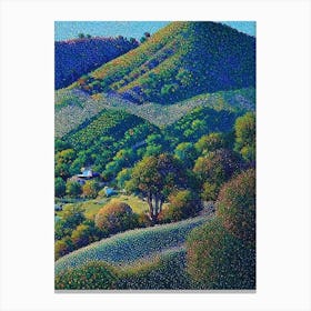Thousand Oaks, City Us  Pointillism Canvas Print