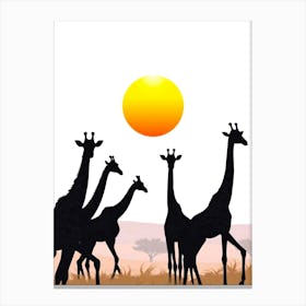 Giraffes In The Sun Canvas Print