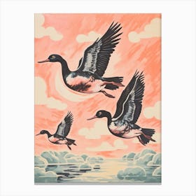 Vintage Japanese Inspired Bird Print Canvasback 1 Canvas Print