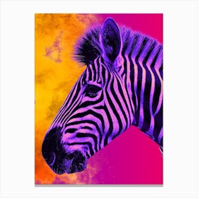 Wildlife in Colour: Zebra Print Canvas Print