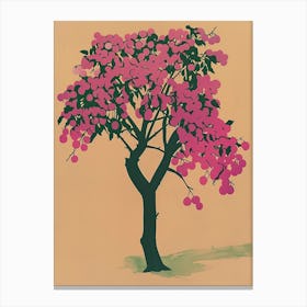 Plum Tree Colourful Illustration 3 Canvas Print