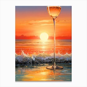 Sunset At The Beach 1 Canvas Print