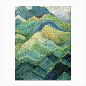 Mountain Landscape Quilt Canvas Print