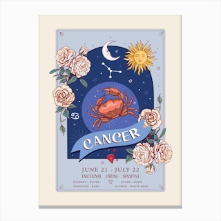 Zodiac Sign Cancer Canvas Print