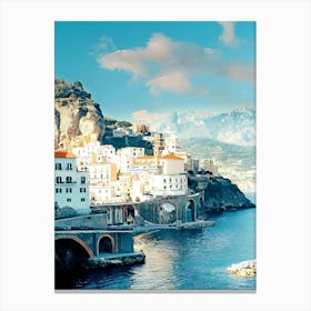 View Of The Town And The Seaside In A Summer Afternoon Sorrento, Italy Canvas Print