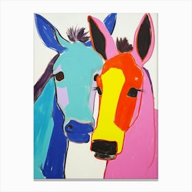Colourful Kids Animal Art Donkey 1 Canvas Print