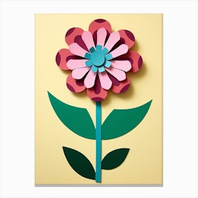 Cut Out Style Flower Art Zinnia 2 Canvas Print