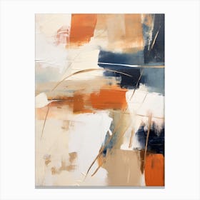 Navy And Orange Autumn Abstract Painting 2 Canvas Print