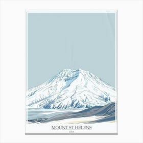 Mount St Helens Usa Color Line Drawing 8 Poster Canvas Print
