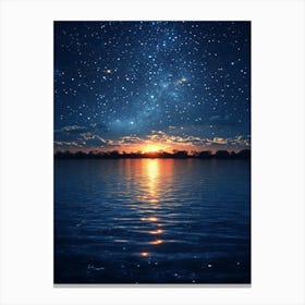 Starry Sky Over Water 2 Canvas Print