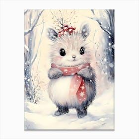 Kawaii Snow Bunny Canvas Print