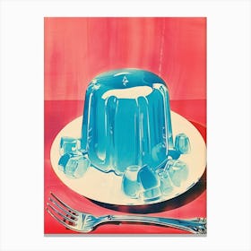 Retro Blue Jelly Vintage Cookbook Inspired 2 Canvas Print