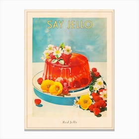 Red Jelly Vintage Cookbook Inspired 2 Poster Canvas Print