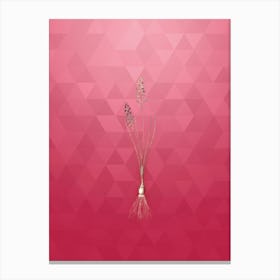 Vintage Autumn Squill Botanical in Gold on Viva Magenta n.0838 Canvas Print