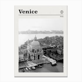 Venice Italy Black And White Canvas Print