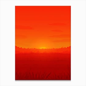 Sunset In The Grass Canvas Print