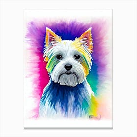West Highland White Terrier Rainbow Oil Painting dog Canvas Print