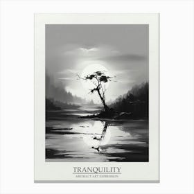 Tranquility Abstract Black And White 5 Poster Canvas Print