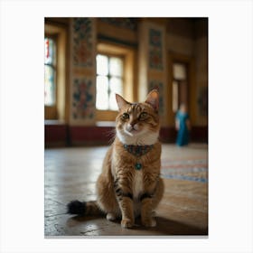 Cat In A Palace Canvas Print