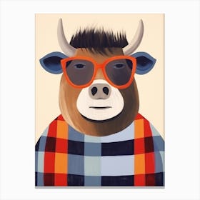 Little Bison 4 Wearing Sunglasses Canvas Print