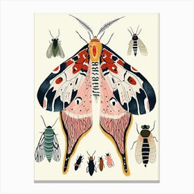 Colourful Insect Illustration Moth 17 Canvas Print