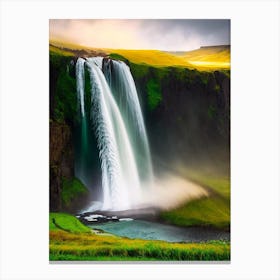 Skógafoss Waterfall, Iceland Nat Viga Style (1) Canvas Print