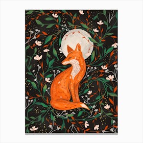 Red Fox Moonlight Canvas Print