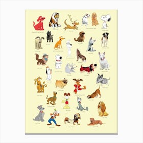 Dogs from TV & Film - Dog Lover Art Print Canvas Print