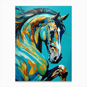 Horse Painting Galloping Canvas Print